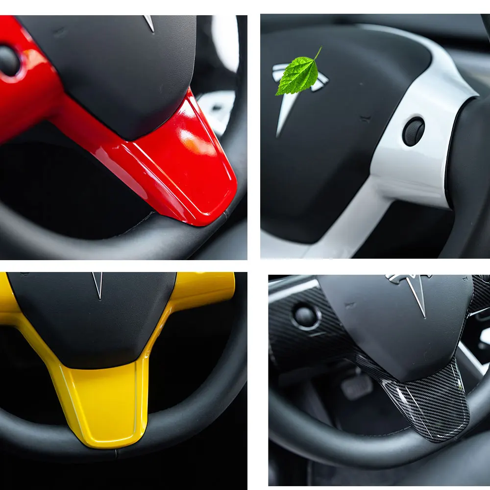 

Integrated Inner Steering Wheel Cover Trim For Tesla Model 3 18-20 4Colors
