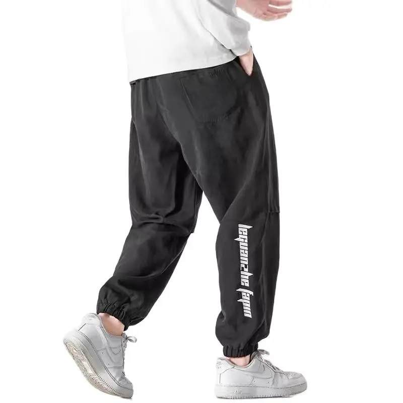 

Autumn Men's Retro All-match Tooling Style Harem Pants 2021 New Fashion Letter Printing Casual Loose Trousers Trendy Streetwear