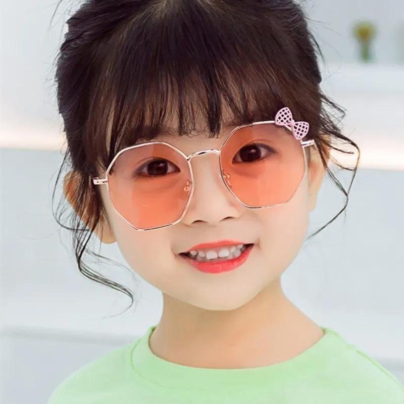 XojoX модные многоугольник бантом солнцезащитные очки для девочек Симпатичные