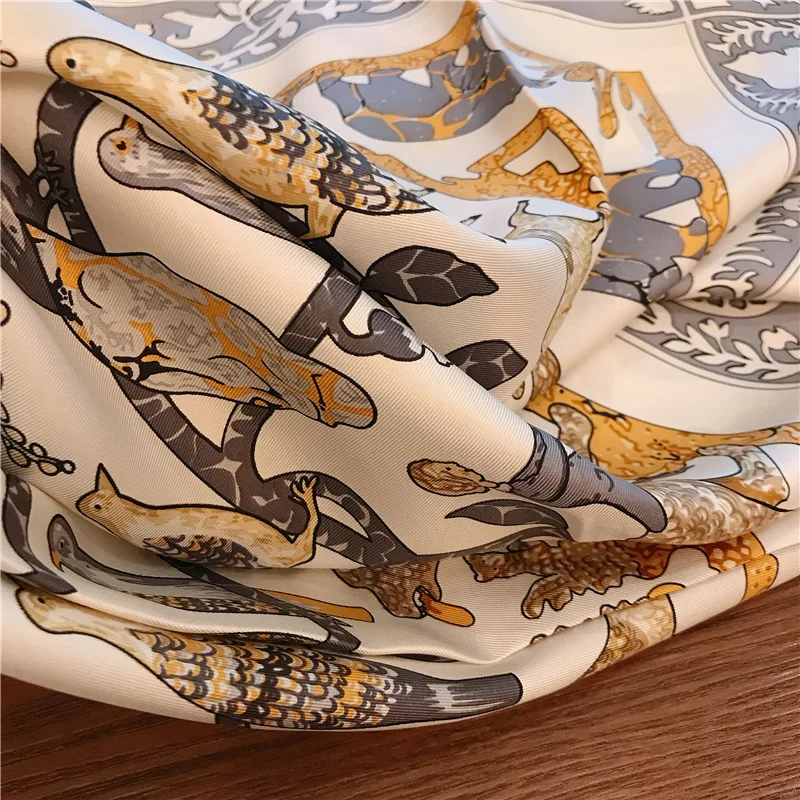 

Mulberry Silk Scarf Twill Silk-like 90cm Large Kerchief Scarf Decorate