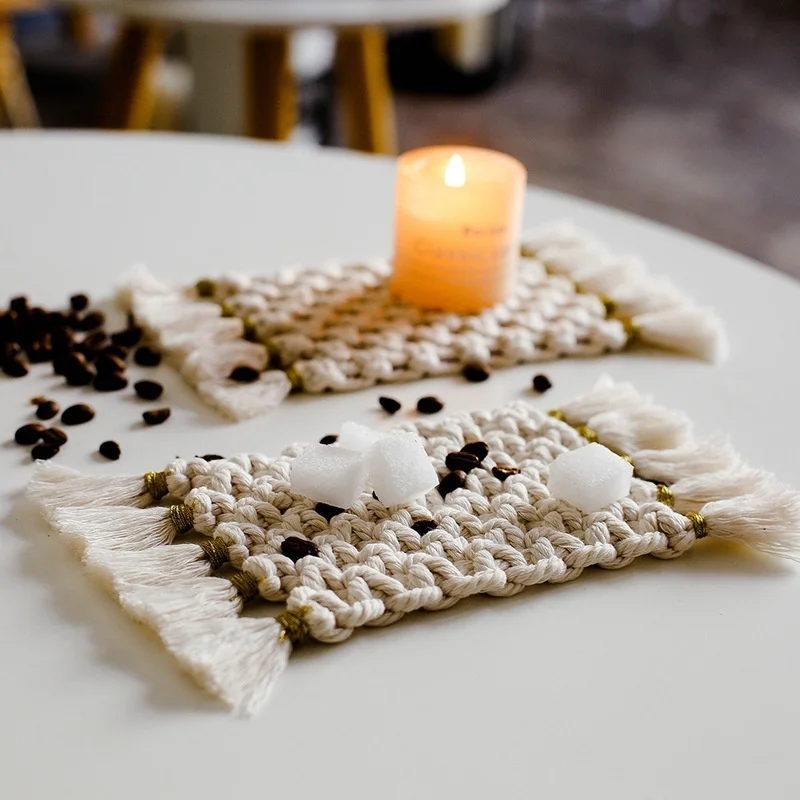 Подставки для макраме ручной работы декоративный хлопковый коврик защиты сердца