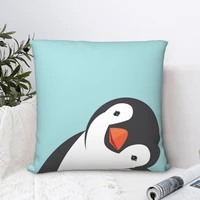 penguin square pillowcase cushion cover funny zip home decorative polyester pillow case for home nordic 4545cm