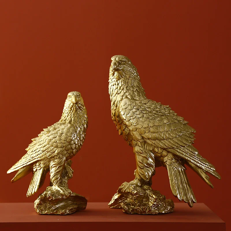 

Nordic Creative Luxury Golden Sky Eagle Resin Sculpture Decoration Home Adornment Living Room Bedroom Desktop Statue Ornaments