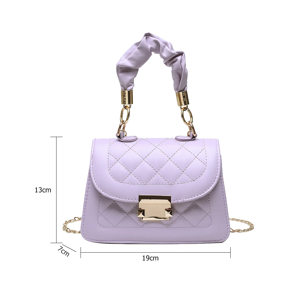 

Casual PU Leather Sling Handbag Purse Women Elegant Chain Shoulder Crossbody Bag Popular Simple Female Daily Bag