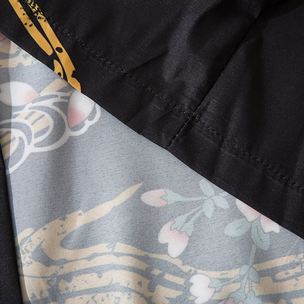 Кимоно в японском стиле Харадзюку для мужчин юката кардиган пальто с принтом