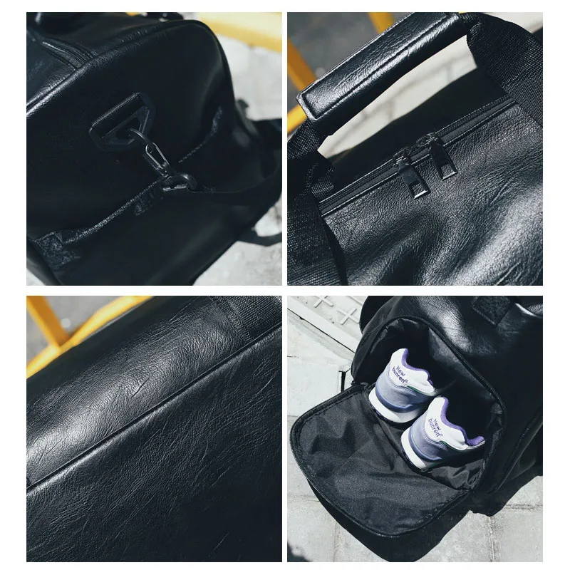 Multifunctional Gym bag Soft Leather Travel Bag Women Crossbody fitness yoga Sport Large Men Shoulder Storage Tote for Shoes |