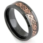 8 мм черное керамическое кольцо с золотым Драконом для мужчин и женщин, аксессуары для пальцев, модные ювелирные изделия, обещающие свадебное помолвку, Bague Ceramique