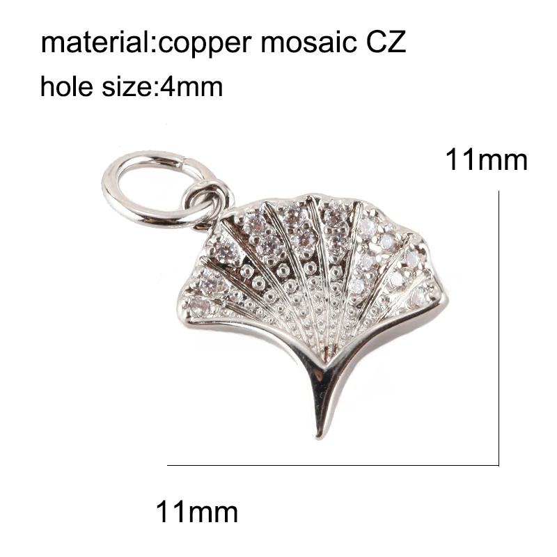 Gold Animal, Fish, and Shell Charms for DIY Jewelry Making with Copper Mosaic, CZ and Zircon Accents image 6