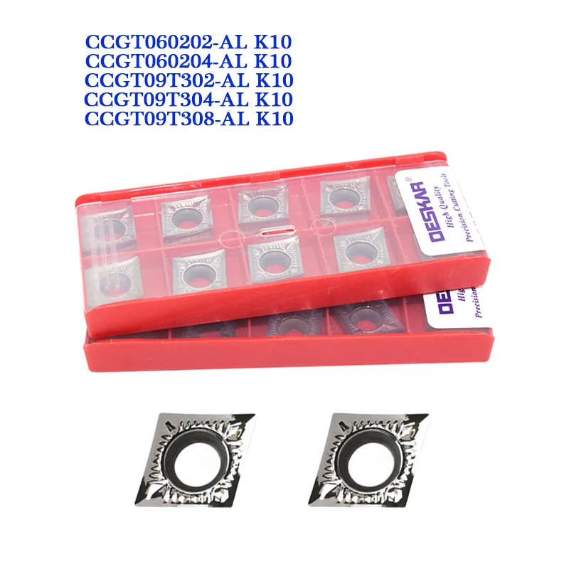 

CCGT060202 CCGT060204 CCGT09T302 CCGT09T304 CCGT09T308 AL K10 DESKAR Lathe Turning Tool Aluminum Cutter Blade CNC CCGT Insert