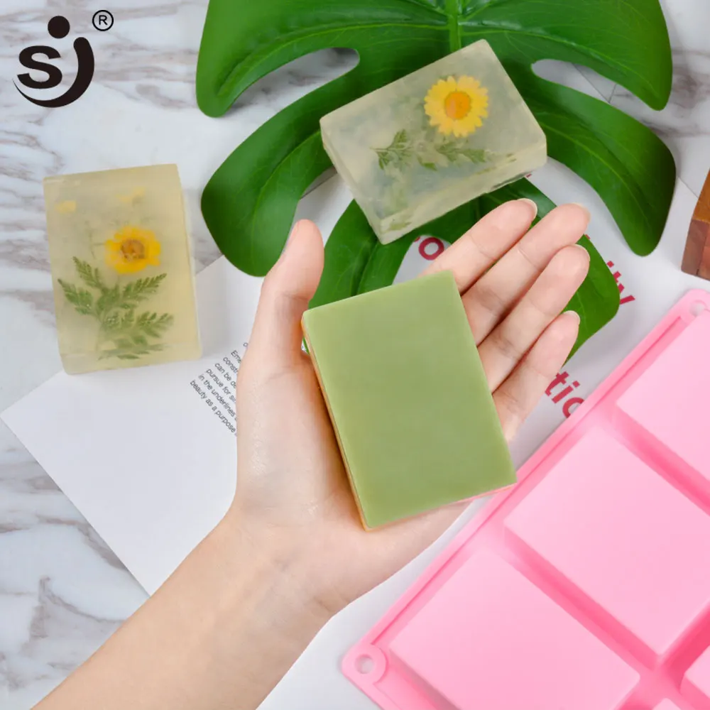 SJ 6 ячеек прямоугольная толстая силиконовая форма для мыла рукоделия сделай сам