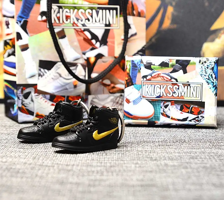 a pair w metal ring Персональный DIY Jordan Generation AIR JORDAN 1 chicago 3D кроссовок фигурный брелок сумка Подвеска парный брелок - Цвет: a pair w metal ring