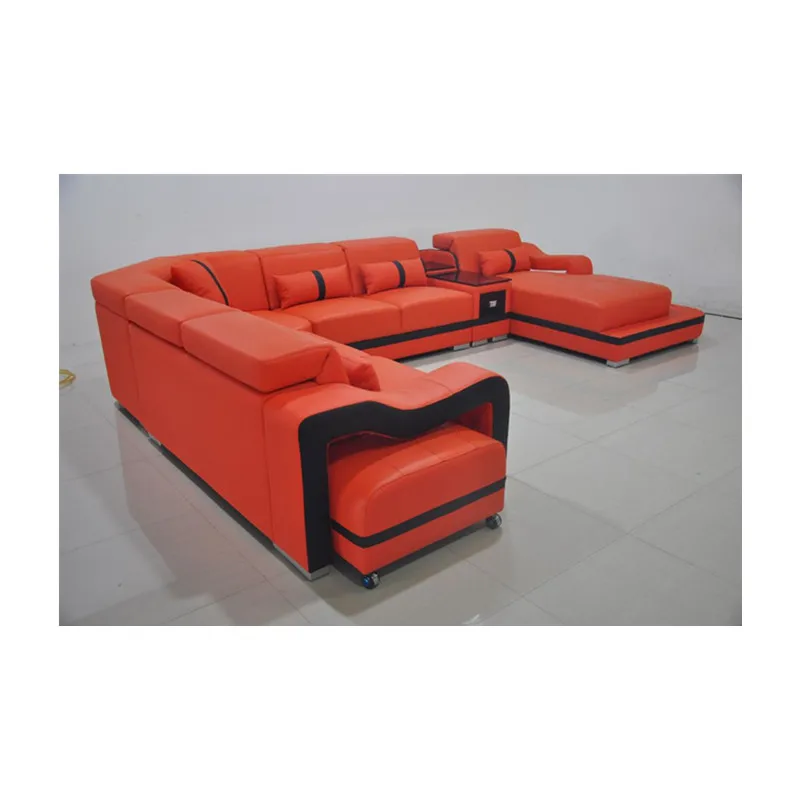 Оптовая продажа дешево большой размер U форма гостиная секционный диван