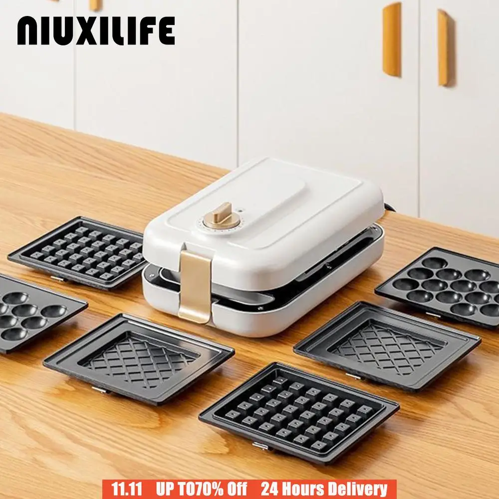 

Электрическая машина для приготовления сэндвичей NIUXILIFE, машина для приготовления пончиков для завтрака, машина для приготовления вафель, п...