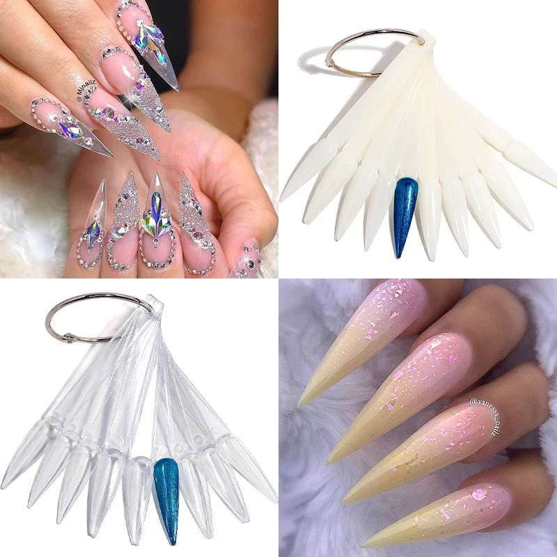 40 шт. накладные ногти цветные карты поддельные прозрачный белый натуральный