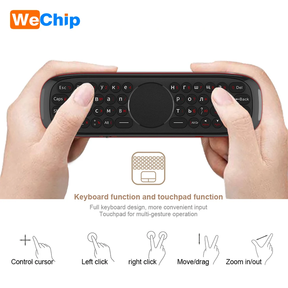 Wechip W2 2 4G Air Mouse беспроводная клавиатура с тачпадом Мышь Инфракрасный пульт