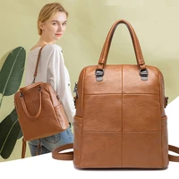 new high quality leather backpack women shoulder bags multifunction travel backpack school bags for girls bagpack mochila