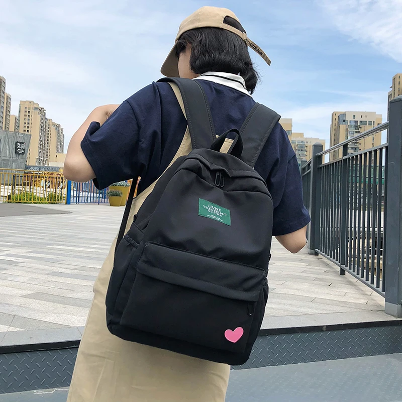 Модный рюкзак водонепроницаемый женский сумка на плечо однотонная школьная для