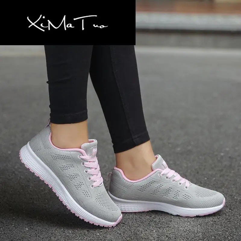 Женские кроссовки Белые на платформе Женская обувь Повседневная Tenis Feminino Zapatos de