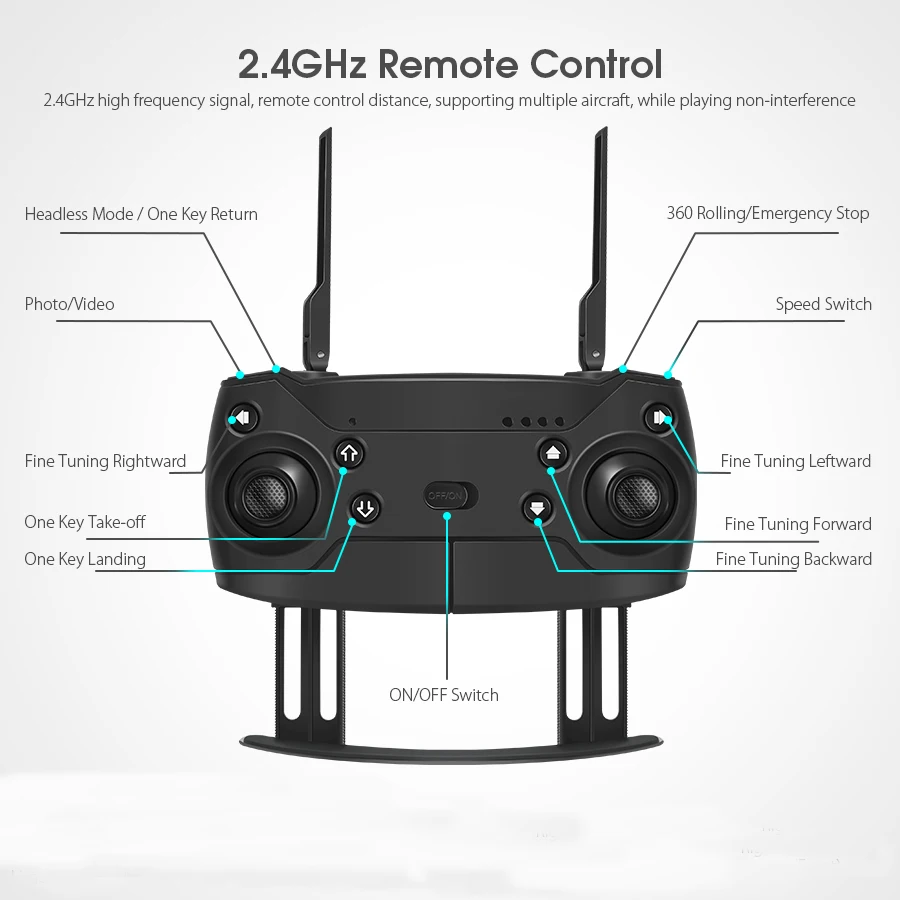 Eachine E520 wifi FPV с 4 K/1080 P HD широкоугольная камера высокая высота режим удержания складной Радиоуправляемый Дрон Квадрокоптер RTF