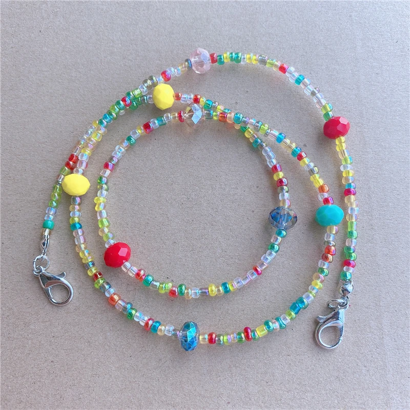 

2020 New Boho Colorful Resin Beaded Necklace Sunglasses Anti-drop Holder Multifunctional Face Mask Lanyard Strap Rope wholesale