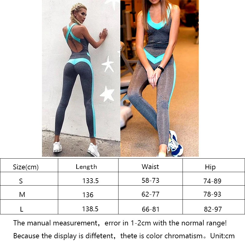

Sport Set Women Tight Backless Fitness Trousers Yoga Top Running Jumpsuit Training Pants Sportswear Ropa Deportiva Mujer
