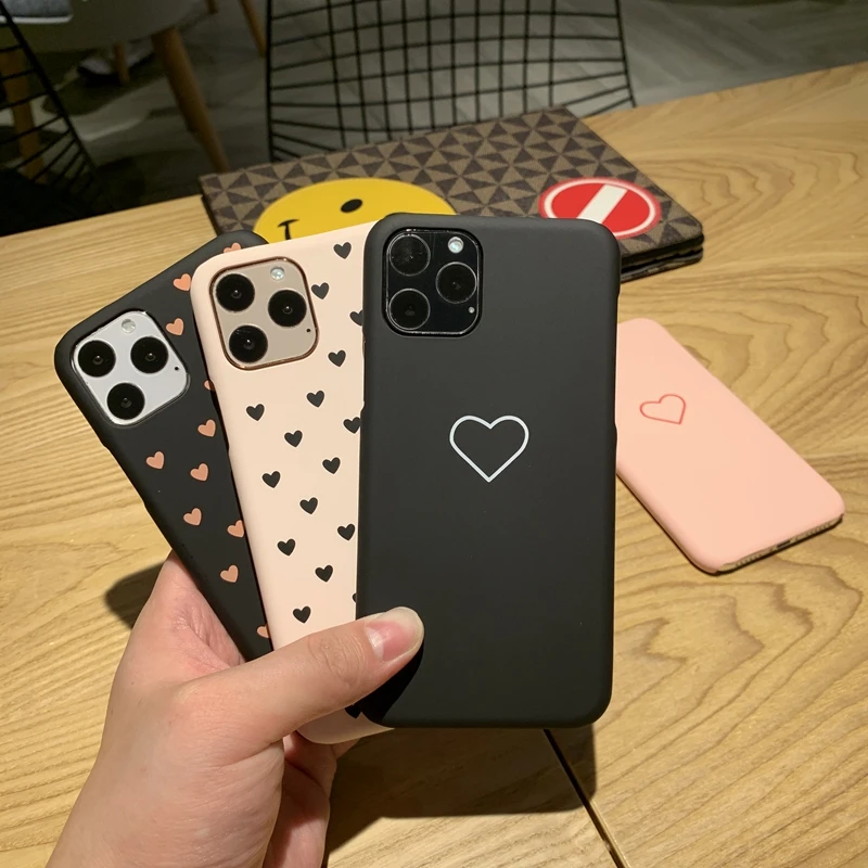Карамельный цвет сердце любовь Матовый Жесткий Пластиковый ПК Защитный чехол