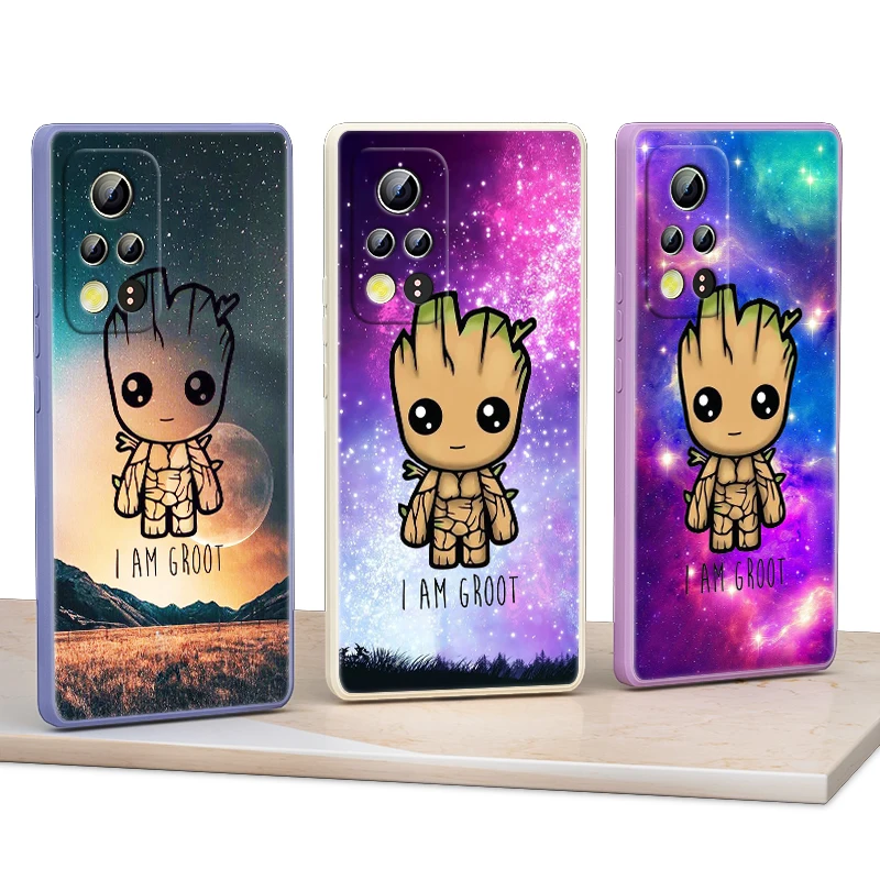 

Avengers Marvel Groot For Honor 50 30 20 10X 9X V40 V30 X20 X10 Play 3 4 Pro Lite 5G Liquid Silicone Soft Phone Case