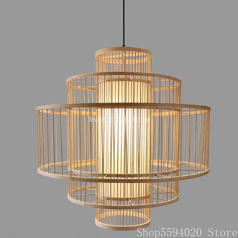 Бамбуковая лампа в китайском стиле художественная Люстра для Юго Восточной Азии