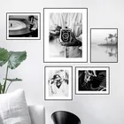 Скандинавский постер и принт, винтажная Настенная картина с камерой, черный белый пейзаж, холст, Современная Настенная картина для гостиной HD0043