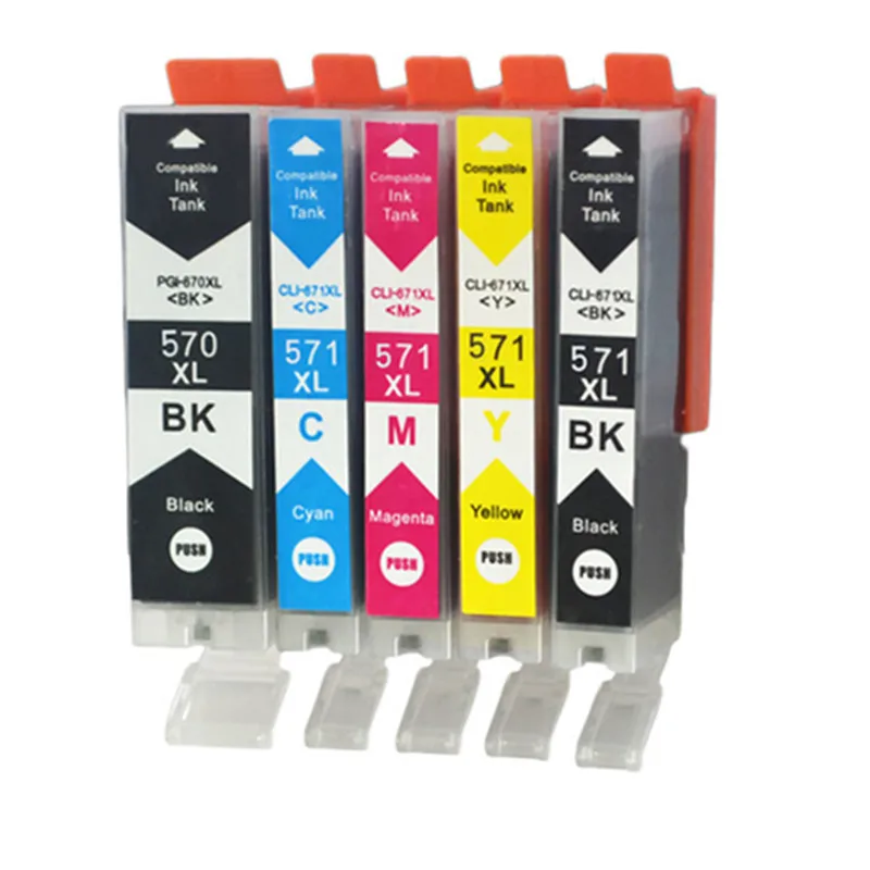 15x черный цвет струйных картриджей PGI 570 CLI571 совместимый для Canon Pixma MG7752 MG7753 MG6853 MG7750
