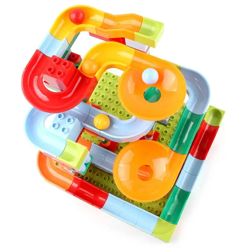 

182PCS Marble Race Run Big Blocks Compatible City Building Blocks Funnel Slide Blocks DIY Big Bricks Toys For Children Gifts