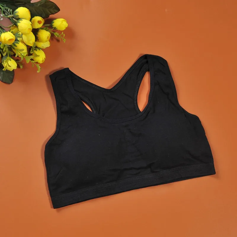 

ZL Adolescent Girls Training Bra Kids Teenage Soft Cotton Breathable Sport Underwear