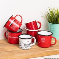 350ml diy creative enamel mugs coffee mug outdoor travel tea water cup milk handmade home office mouth cup fashion birthday gift