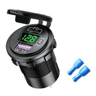 Зарядное устройство USB для автомобиля, лодки, мотоцикла, с двумя USB-портами