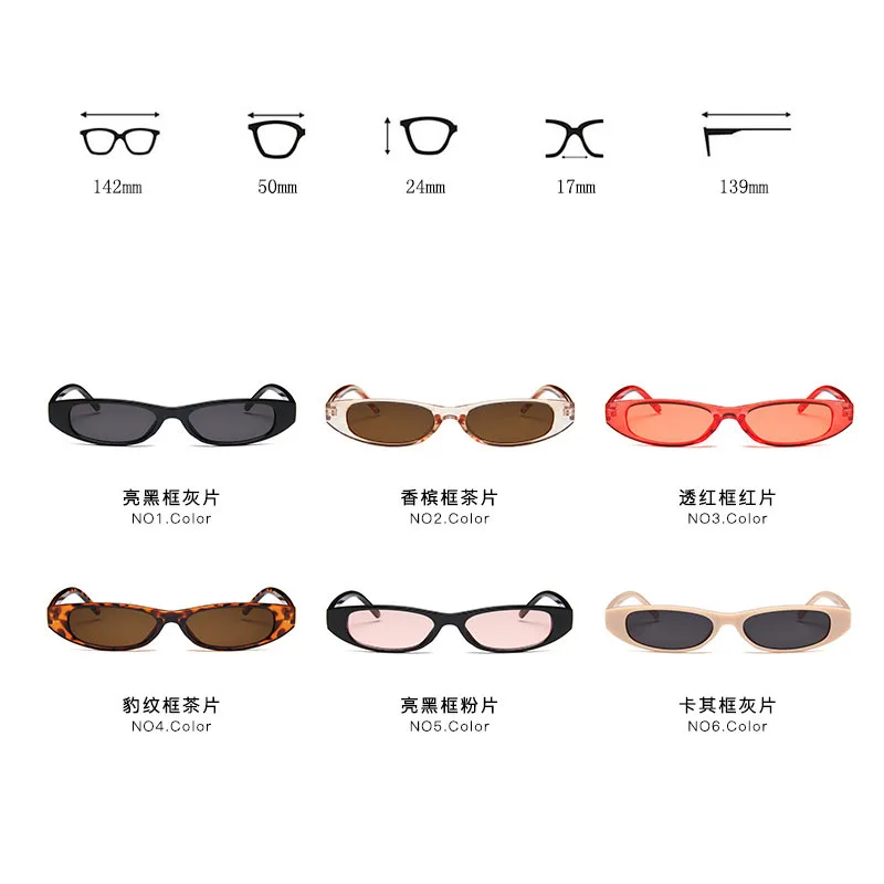 1Pcs Vintage Rectangle Sunglasses Women Cat Eye Designer Ladies Small Frame Black Red Sun Glasses UV400 | Автомобили и мотоциклы