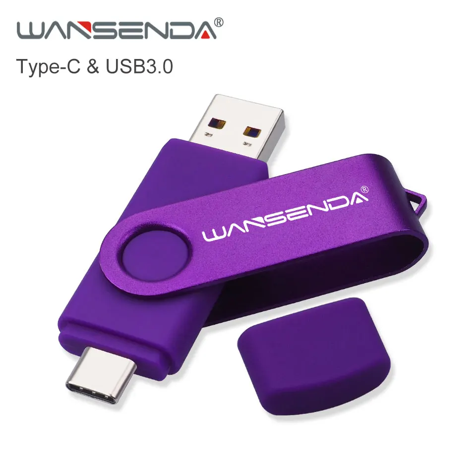 New WANSENDA USB 3.0 TYPE C USB Flash Drive OTG Pen Drive 512GB 256GB 128GB 64GB 32GB 16GB USB Stick 2 in 1 High Speed Pendrive