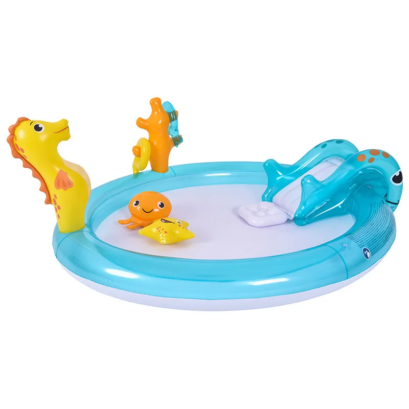 

Household Large Cartoon Animal Paddling Pool Water Jet Round Inflatable Swimming Pool Playing Toy Pool Slide Pool Swimming Pool