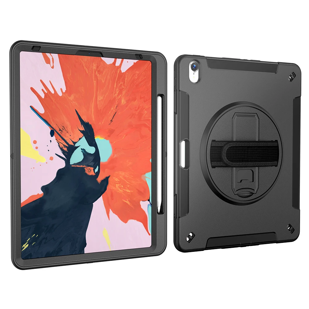 Чехол-накладка для планшета iPad Pro 12,9 дюйма 3-го поколения с держателем карандаша и поворотом на 360, ручной аксессуар для ремня FTLBX