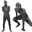 Holloween черный красный спайдербой для детей взрослых супер герой с маской лайкра hero Zentai костюм для вечерние с маской платье