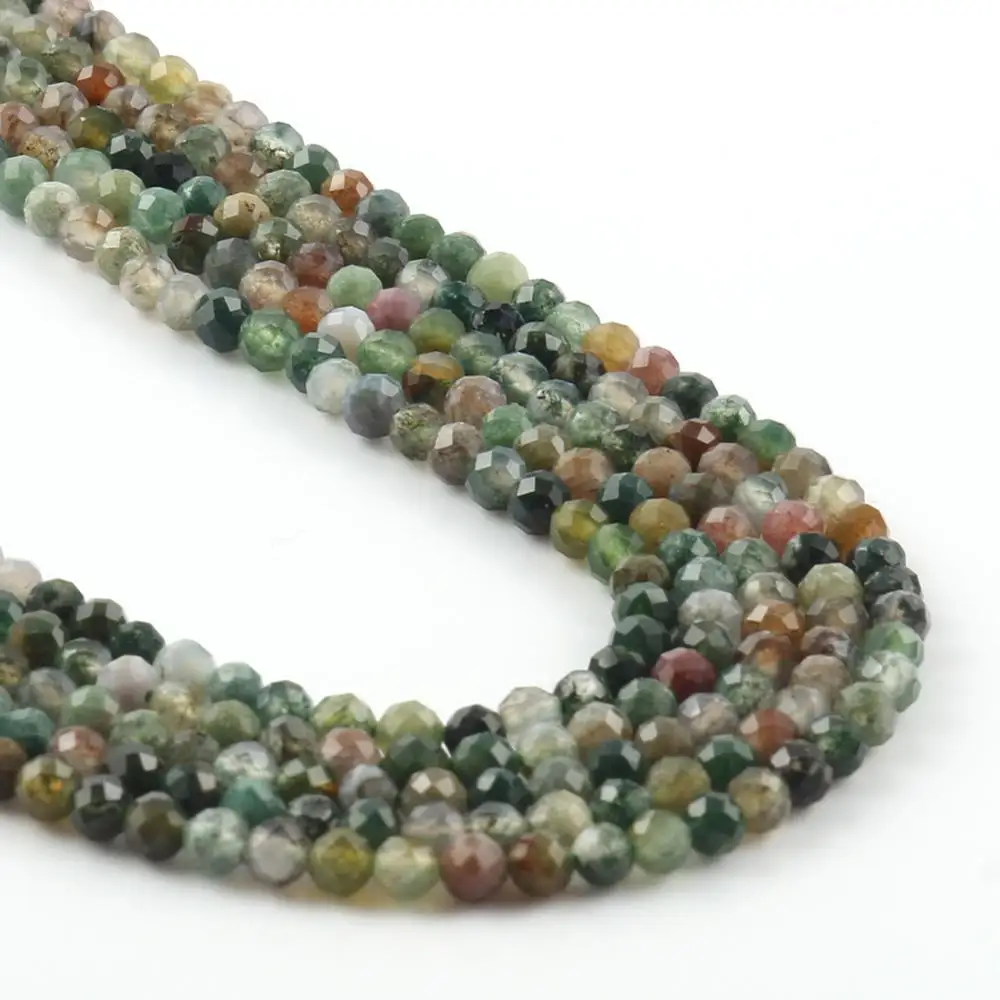 Для детей 2 3 4 мм природных граненые каменные бусы индийские Агаты бусины для