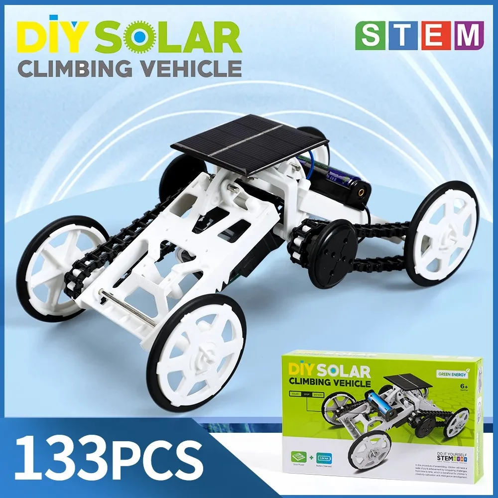 STEM Solar Energy Robot Car DIY Climb Vehicle Educational Toy Kit Technology Science Powerm Assembly Set Toys for Kids | Игрушки и хобби