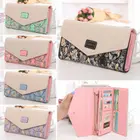 Женский кожаный кошелек-конверт, клатч с кнопкой для карт, длинная сумка