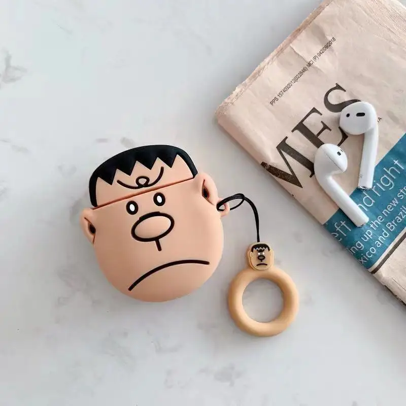Takeshi Goda Дизайнерские V силиконовый чехол для наушников для airpod чехол 2 милые для apple Bluetooth наушники чехол мультфильм 3D вкладыши чехлы с рисунком дораэмона - Цвет: Takeshi Goda