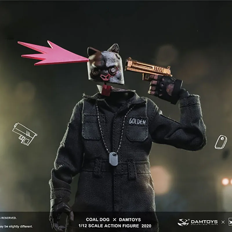 

DAMTOYS x COALDOG 1/12, Золотая собака, фигурка, модель PES022, 6 дюймов, серия «отчаянная АЗС», кукла с экшн-телом