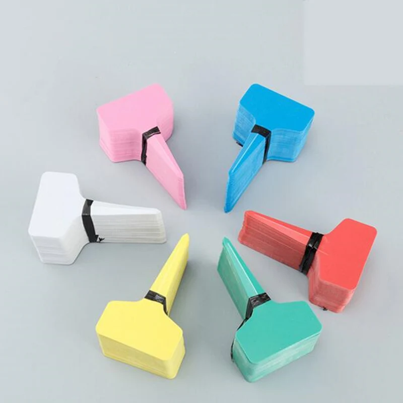 100 шт. яркие Пластиковые Т образные маркеры для сада|Маркеры растений| |