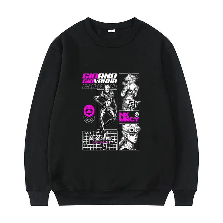 

Jojos Bizarre Adventure Anime Print Mens Sweatshirt Long Sleeve Warm Fleece Pullovers tops Men Women New Personality Sweatshirts