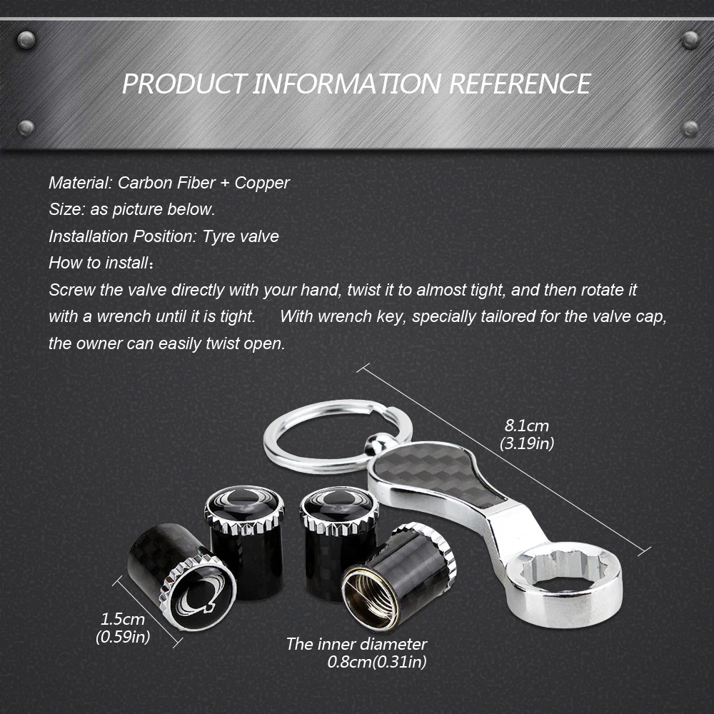 

Carbon Fiber Wheel Tire Valve Caps With Wrench For Ssangyong Rexton 2 Korando Rodius ActYon Tivolan Kyron Tivoli Accessories
