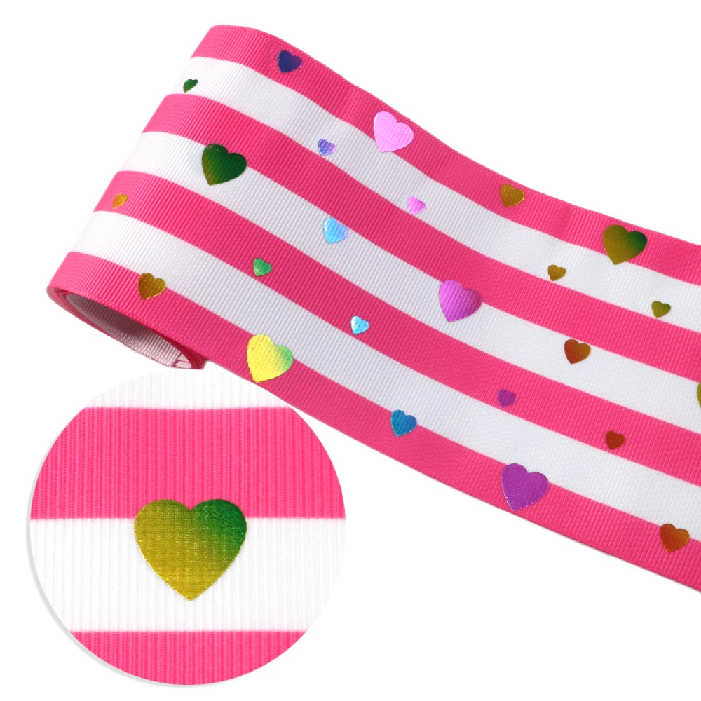 Аксессуары David 3 дюйма 75 мм 50 ярдов/рулон лазерное золото с принтом сердца