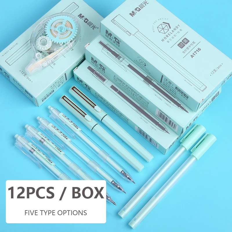 

M&G Morandi Pink/Green Gel pen Set 0.5mm Rolling Pen handle Replaceable Refills Rod School Office Supplies