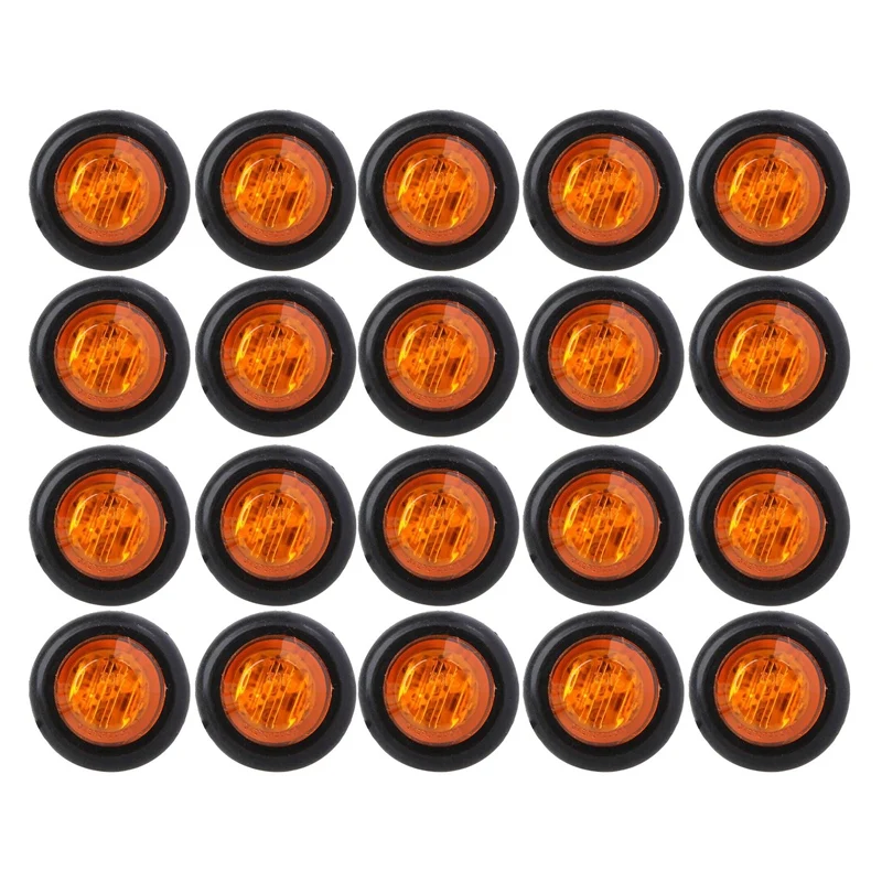 

20X 3/4 дюйма 3LED боковые габаритные фонари заднего хода для прицепов грузовик Фонарь указателя поворота габаритный фонарь